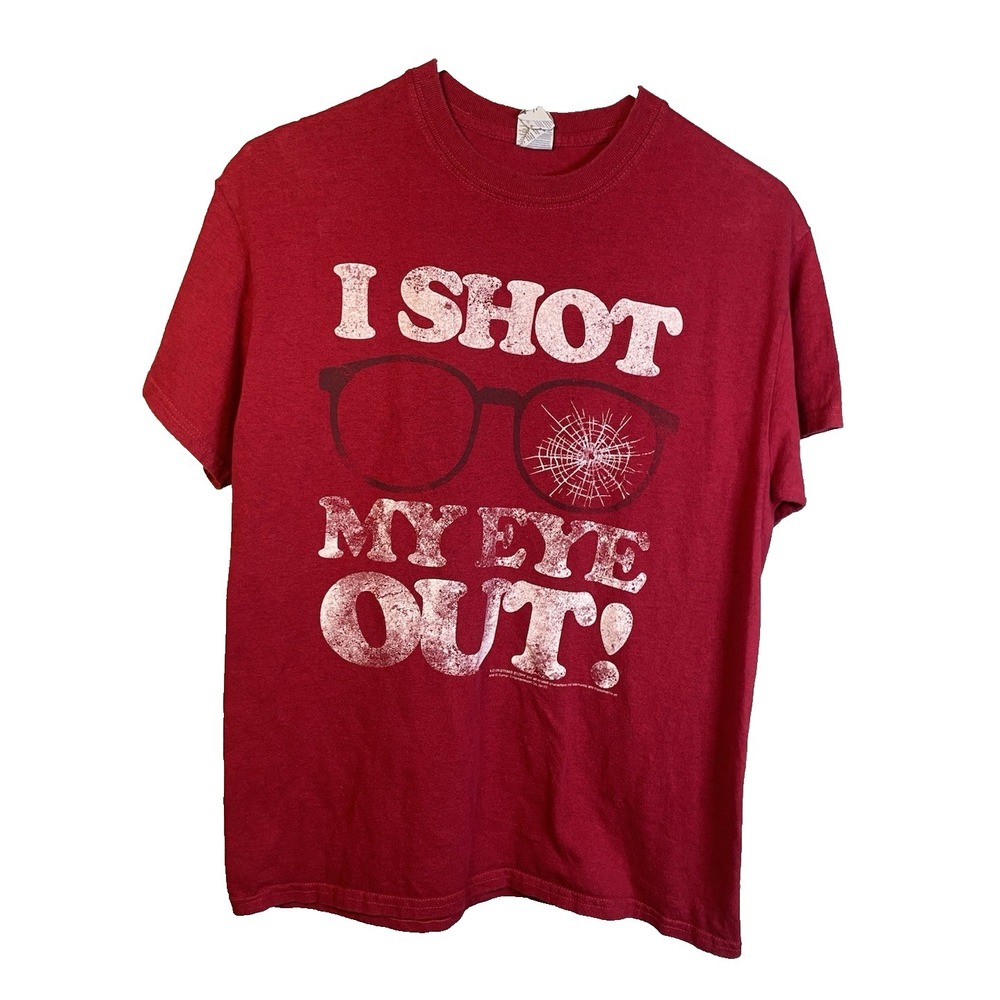 A Christmas‎ Story Graphic Tee Medium Adult Unisex I shot my Eye out Red Tshirt